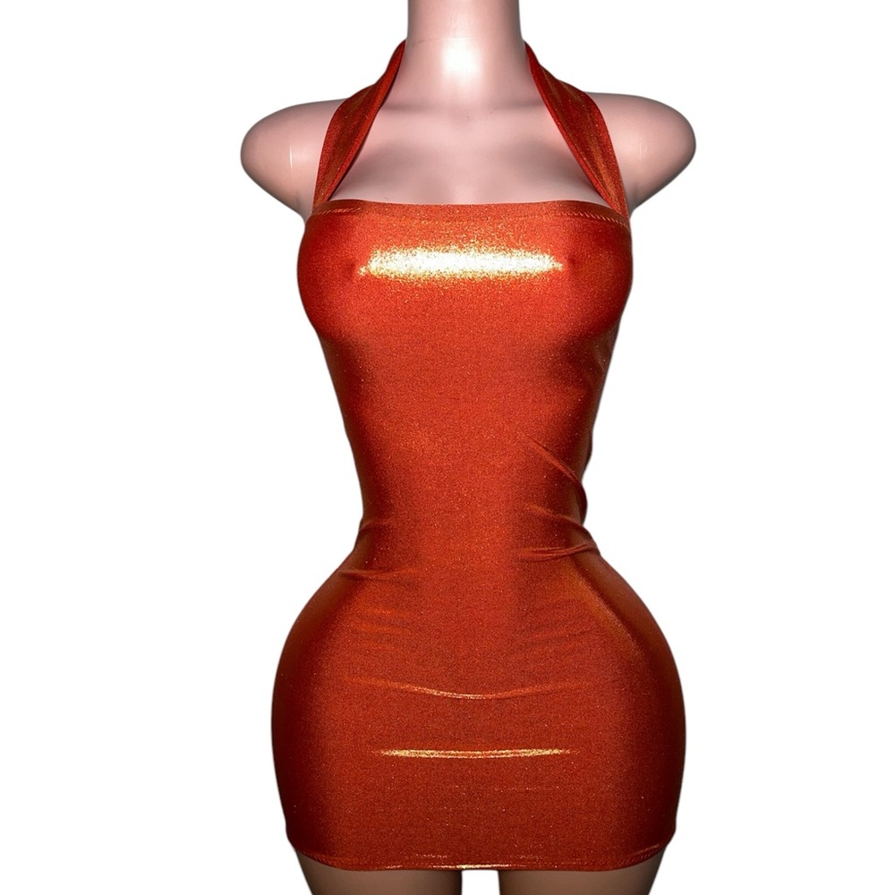 Orange metallic Bodycon